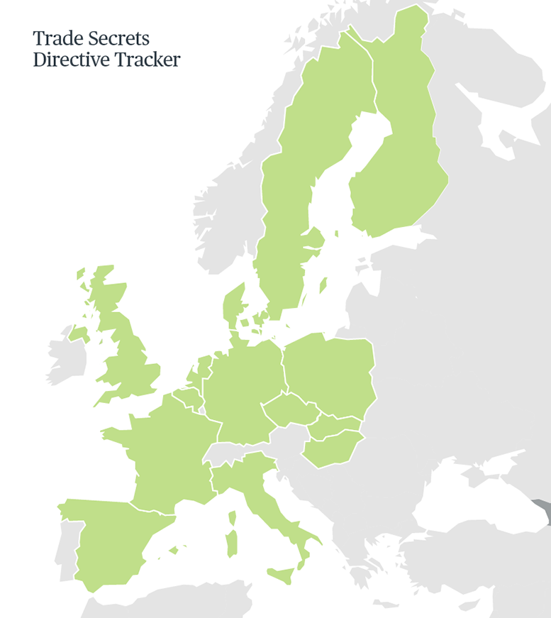 Trade Secrets Directive Tracker map